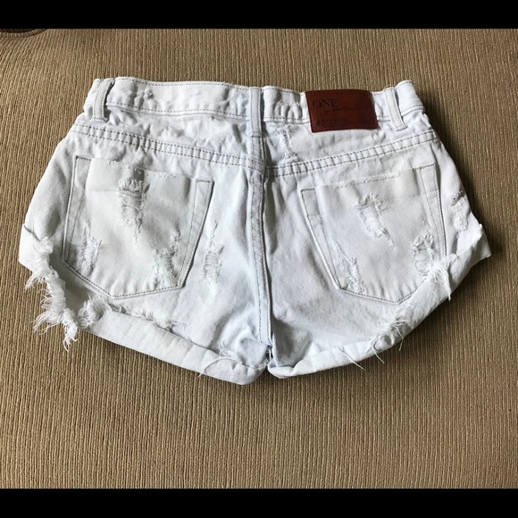 One Teaspoon Bandit Denim Jean Cut Off Shorts 25 - Picture 3 of 5